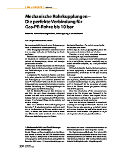 Mechanische Rohrkupplungen - Die perfekte Verbindung für Gas-PE-Rohre bis 10 bar