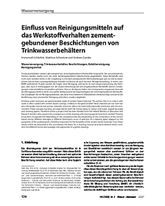 Einfluss von Reinigungsmitteln auf das Werkstoffverhalten zement-gebundener Beschichtungen von Trinkwasserbehältern
