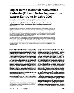 Engler-Bunte-Institut der Universität Karlsruhe (TH) und Technologiezentrum Wasser, Karlsruhe, im Jahre 2007