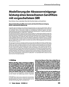 Modellierung der Abwasserreinigungsleistung eines bewachsenen Sandfilters mit vorgeschaltetem SBR