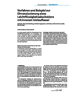Verfahren und Beispiel zur Dimensionierung eines Leichtflüssigkeitsabscheiders mit innerem Umlaufkanal