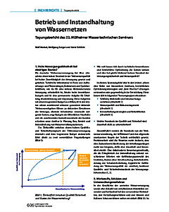 Tagungsbericht: Betrieb und Instandhaltung von Wassernetzen