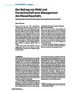 Der Beitrag von Wald und Forstwirtschaft zum Management des Wasserhaushalts