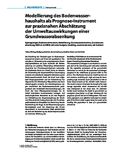 Modellierung des Bodenwasserhaushalts als Prognose-Instrument zur praxisnahen Abschätzung der Umweltauswirkungen einer Grundwasserabsenkung