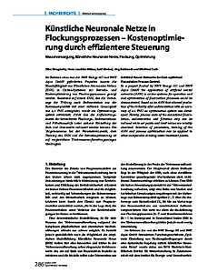 Künstliche Neuronale Netze in Flockungsprozessen - Kostenoptimierung durch effizientere Steuerung