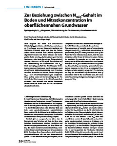 Zur Beziehung zwischen Nmin-Gehalt im Boden und Nitratkonzentration im oberflächennahen Grundwasser