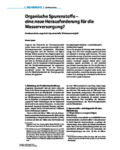 Organische Spurenstoffe - eine neue Herausforderung für die Wasserversorgung?