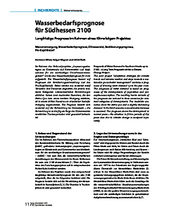 Wasserbedarfsprognose für Südhessen 2100