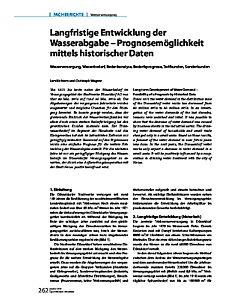 Langfristige Entwicklung der Wasserabgabe - Prognosemöglichkeit mittels historischer Daten