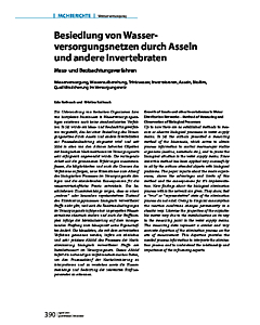 Besiedlung von Wasserversorgungsnetzen durch Asseln und andere Invertebraten