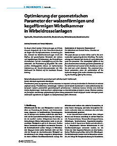 Optimierung der geometrischen Parameter der walzenförmigen und kegelförmigen Wirbelkammer in Wirbeldrosselanlagen