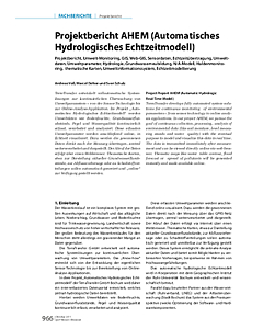 Projektbericht AHEM (Automatisches Hydrologisches Echtzeitmodell)