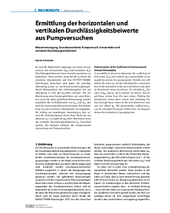 Ermittlung der horizontalen und vertikalen Durchlässigkeitsbeiwerte aus Pumpversuchen