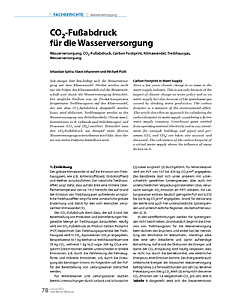 CO2-Fußabdruck für die Wasserversorgung