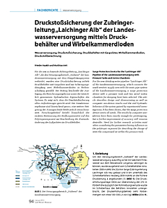 Druckstoßsicherung der Zubringerleitung "Laichinger Alb" der Landeswasserversorgung mittels Druckbehälter und Wirbelkammerdioden