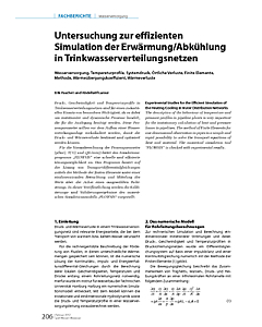 Untersuchung zur effizienten Simulation der Erwärmung/Abkühlung in Trinkwasserverteilungsnetzen