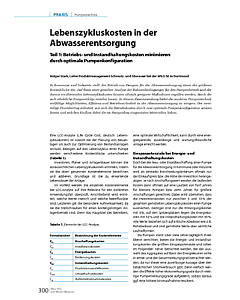 Lebenszykluskosten in der Abwasserentsorgung