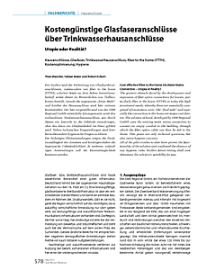 Kostengünstige Glasfaseranschlüsse über Trinkwasserhausanschlüsse