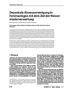 Dezentrale Abwasserreinigung in Ferienanlagen mit dem Ziel der Wasser-wiederverwertung, Modulaare