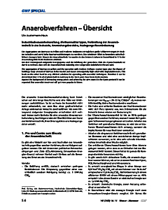Anaerobverfahren - Übersicht