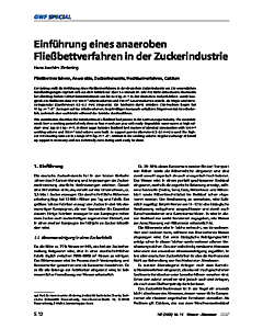 Einführung eines anaeroben Fließbettverfahren in der Zuckerindustrie