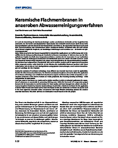 Keramische Flachmembranen in anaeroben Abwasserreinigungsverfahren