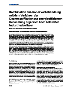 Kombination anaerober Vorbehandlung mit dem Verfahren der Deammonifikation zur energieeffizienten Behandlung organisch hoch belasteter Industrieabwässer