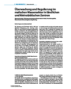 Überwachung und Regulierung im malischen Wassersektor in ländlichen und kleinstädtischen Zentren