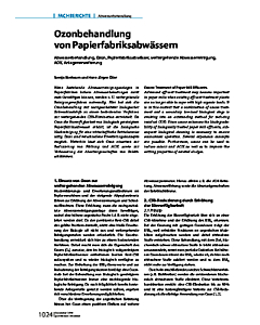 Ozonbehandlung von Papierfabriksabwässern