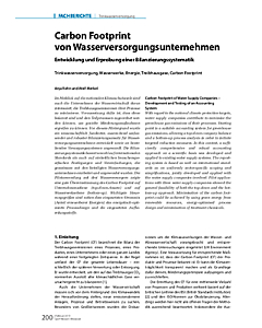 Carbon Footprint von Wasserversorgungsunternehmen