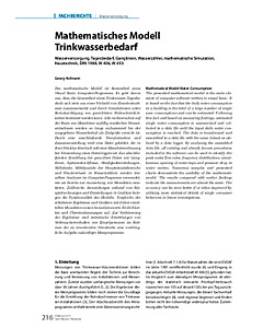 Mathematisches Modell Trinkwasserbedarf