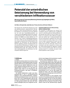 Potenzial der unterirdischen Enteisenung bei Verwendung von verschiedenem Infiltrationswasser
