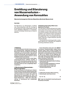 Ermittlung und Bilanzierung von Wasserverlusten – Anwendung von Kennzahlen
