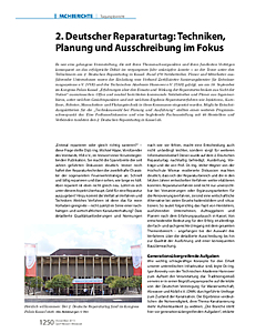 2. Deutscher Reparaturtag: Techniken, Planung und Ausschreibung im Fokus