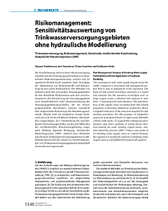 Risikomanagement: Sensitivitätsauswertung von Trinkwasserversorgungsgebieten ohne hydraulische Modellierung