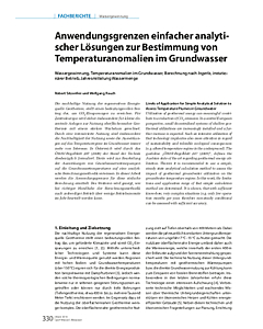 Anwendungsgrenzen einfacher analytischer Lösungen zur Bestimmung von Temperaturanomalien im Grundwasser