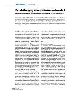 Rohrleitungssysteme kein Auslaufmodell