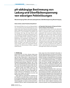 pH-abhängige Bestimmung von Ladung und Oberflächenspannung von wässrigen Pektinlösungen
