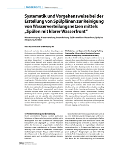 Systematik und Vorgehensweise bei der Erstellung von Spülplänen zur Reinigung von Wasserverteilungsnetzen mittels „Spülen mit klarer Wasserfront“