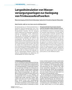 Langzeitsimulation von Wasserversorgungsanlagen zur Auslegung von Trinkwasserkraftwerken
