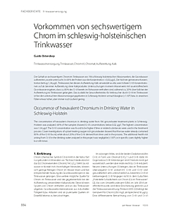 Vorkommen von sechswertigem Chrom im schleswig-holsteinischen Trinkwasser