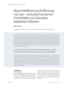 Neues Verfahren zur Entfernung von per- und polyfluorierten Chemikalien aus komplex belasteten Wässern