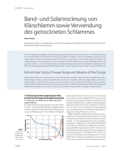 Band- und Solartrocknung von Klärschlamm sowie Verwendung des getrockneten Schlammes