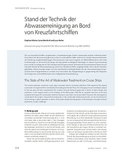 Stand der Technik der Abwasserreinigung an Bord von Kreuzfahrtschiffen