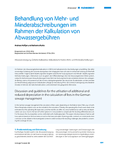 Behandlung von Mehr- und Minderabschreibungen im Rahmen der Kalkulation von Abwassergebühren