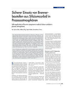 Sicherer Einsatz von Brennerbauteilen aus Siliziumcarbid in Prozessatmosphären