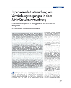 Experimentelle Untersuchung von Vermischungs-vorgängen in einer Jet-in-Crossflow- Anordnung