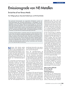 Emissionsgrade von NE-Metallen