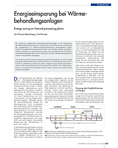 Energieeinsparung bei Wärmebehandlungsanlagen