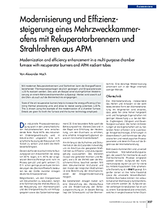 Modernisierung und Effizienzsteigerung eines Mehrzweckkammerofens mit Rekuperatorbrennern und Strahlrohren aus APM